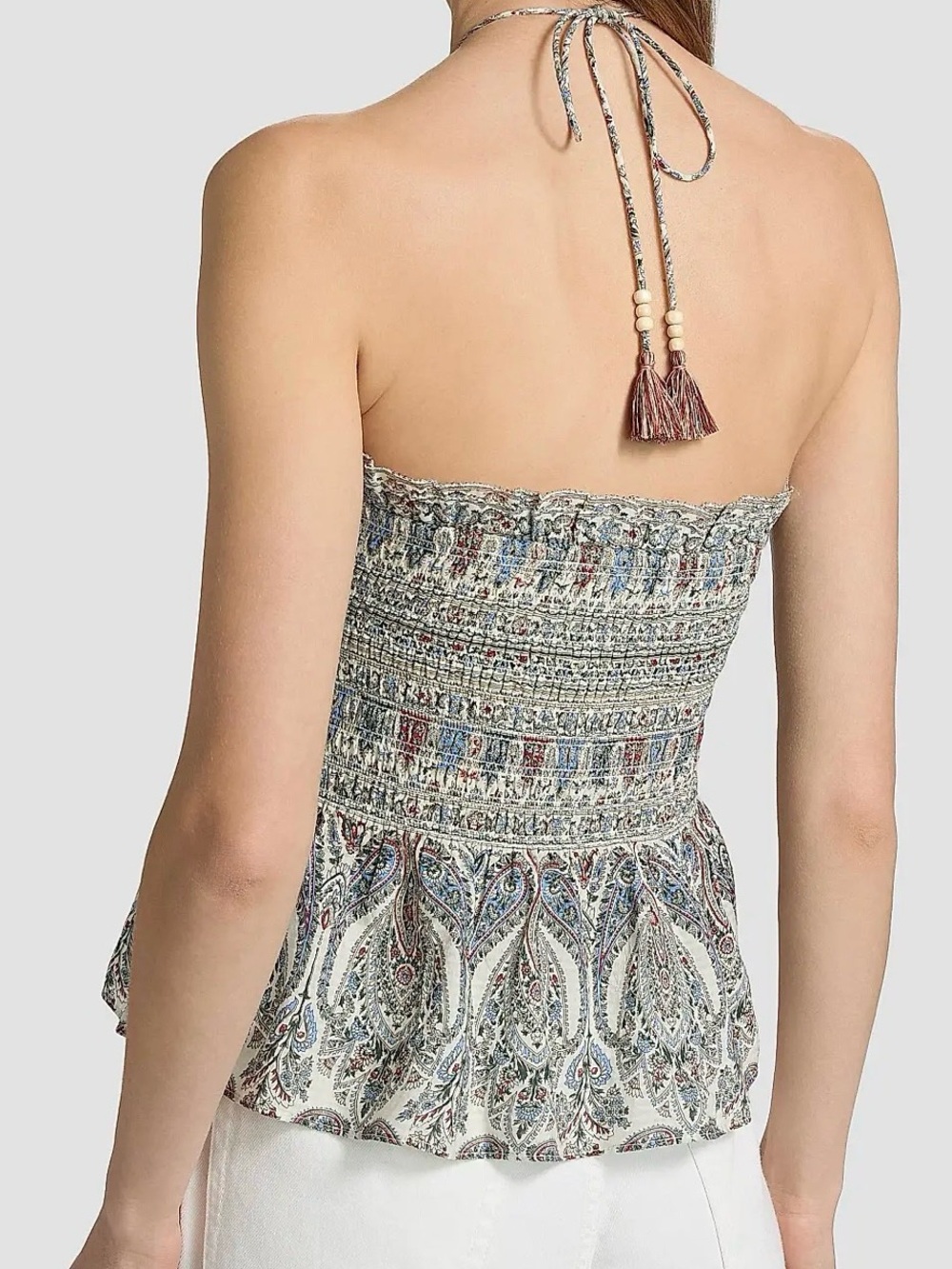Veronica Beard NWT Damsey smocked peplum paisley top - Picture 6 of 11